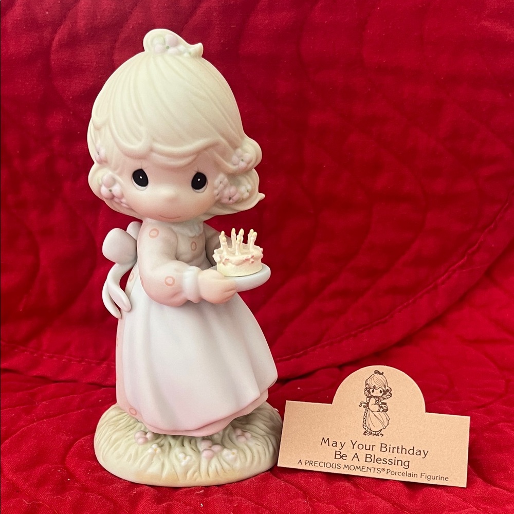 Precious Moments Porcelain Figurine - Cream and Pink